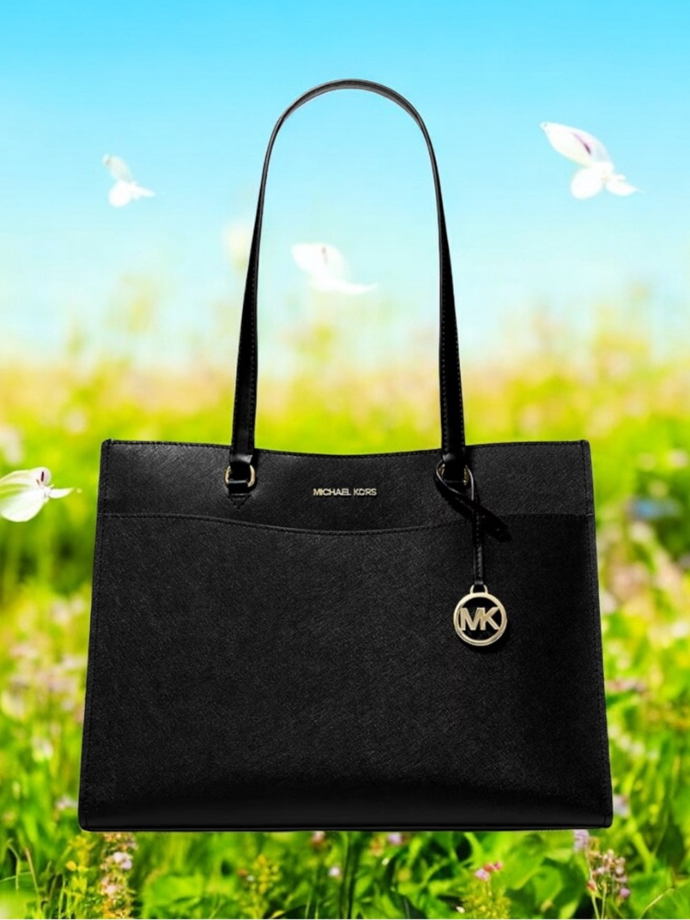 Michael Kors Black Saffiano large Leather Tote Bag